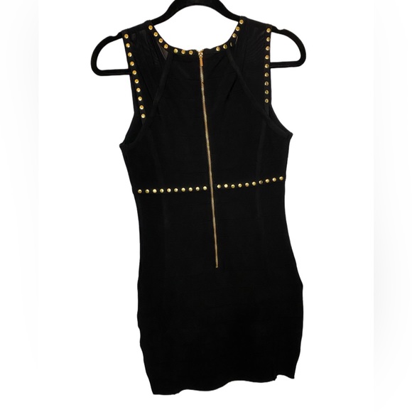 Bebe Studded Black Body-con Dress Size M - Picture 2 of 3